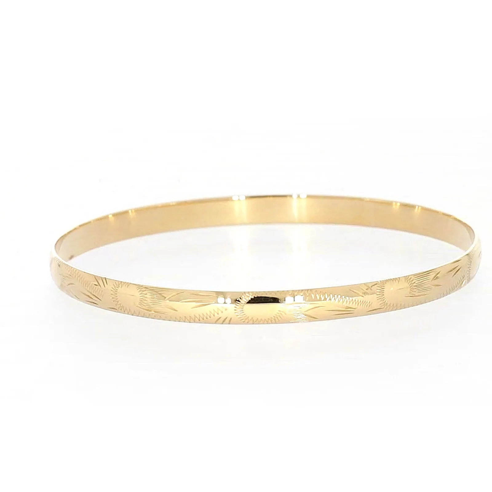 9ct Yellow Gold 65x5mm Solid Bangle