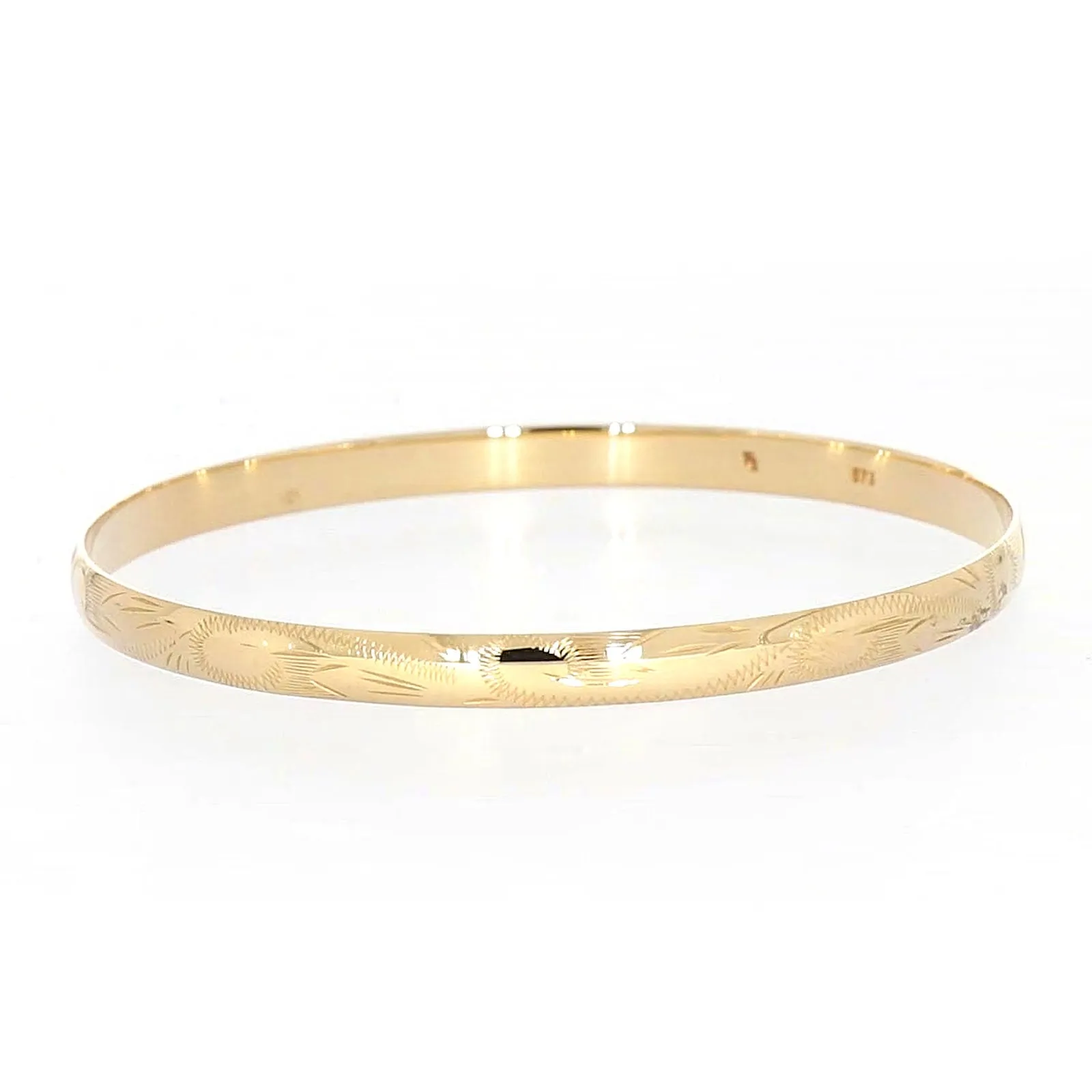 9ct Yellow Gold 65x5mm Solid Bangle