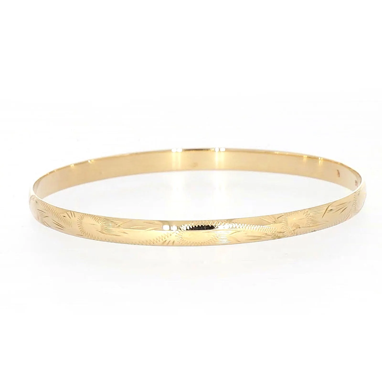 9ct Yellow Gold 65x5mm Solid Bangle