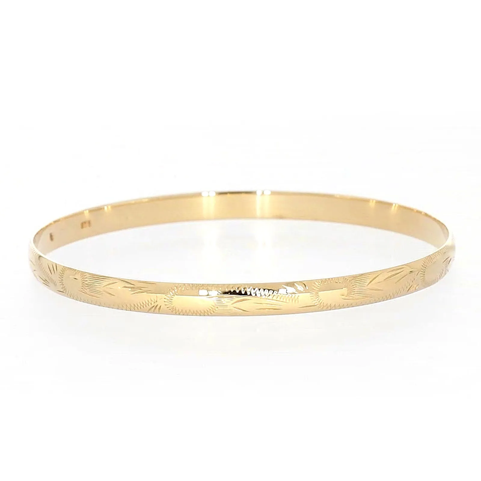 9ct Yellow Gold 65x5mm Solid Bangle