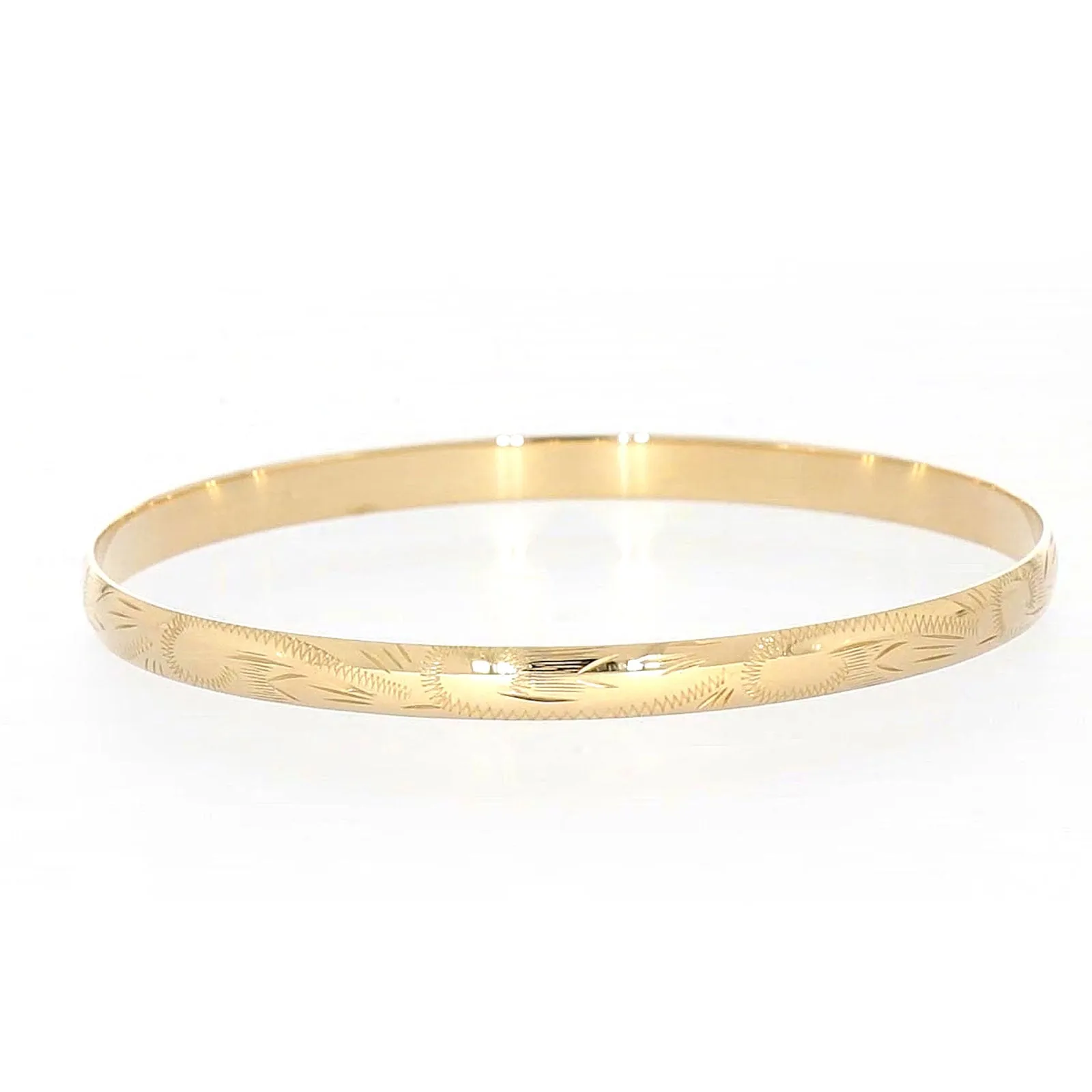 9ct Yellow Gold 65x5mm Solid Bangle