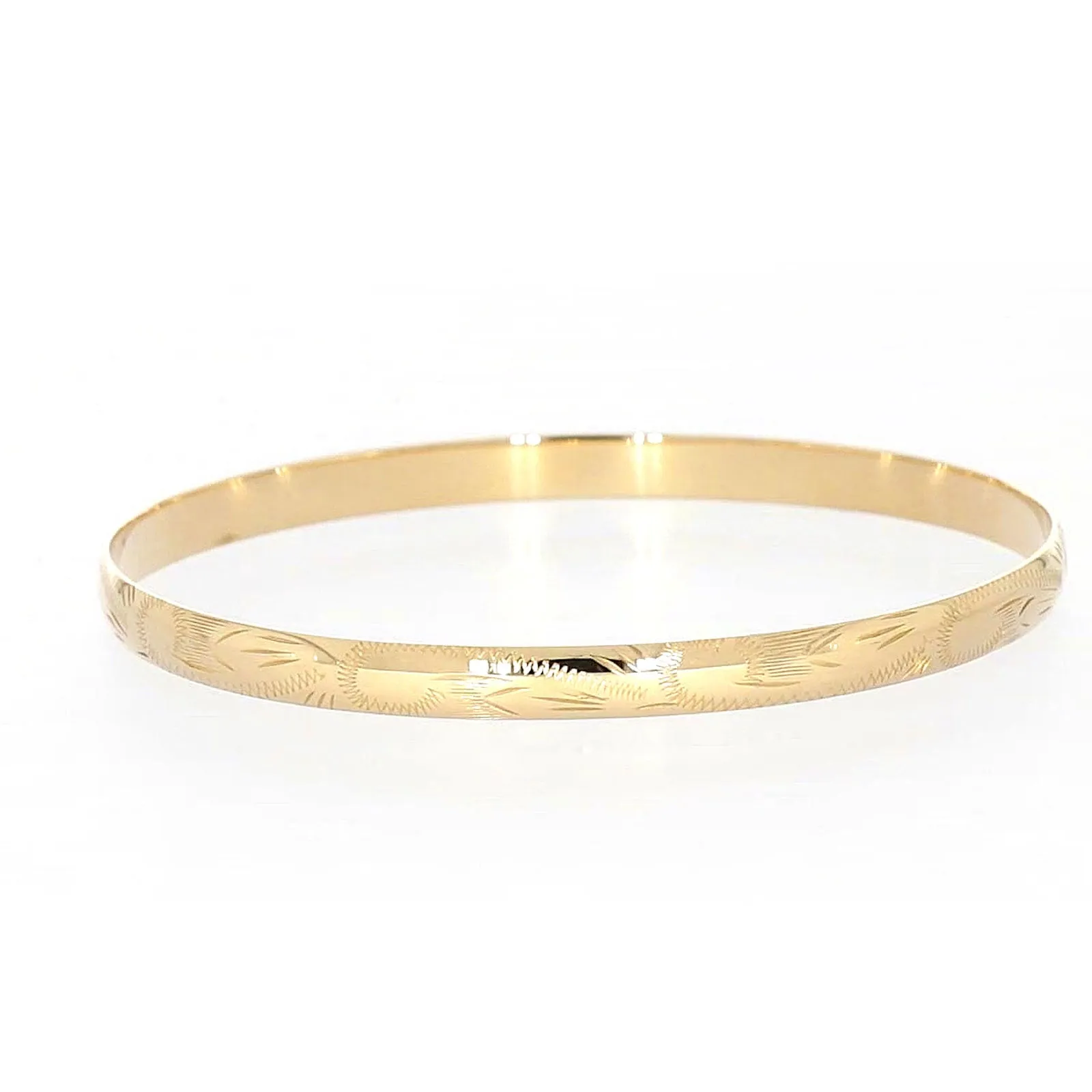 9ct Yellow Gold 65x5mm Solid Bangle