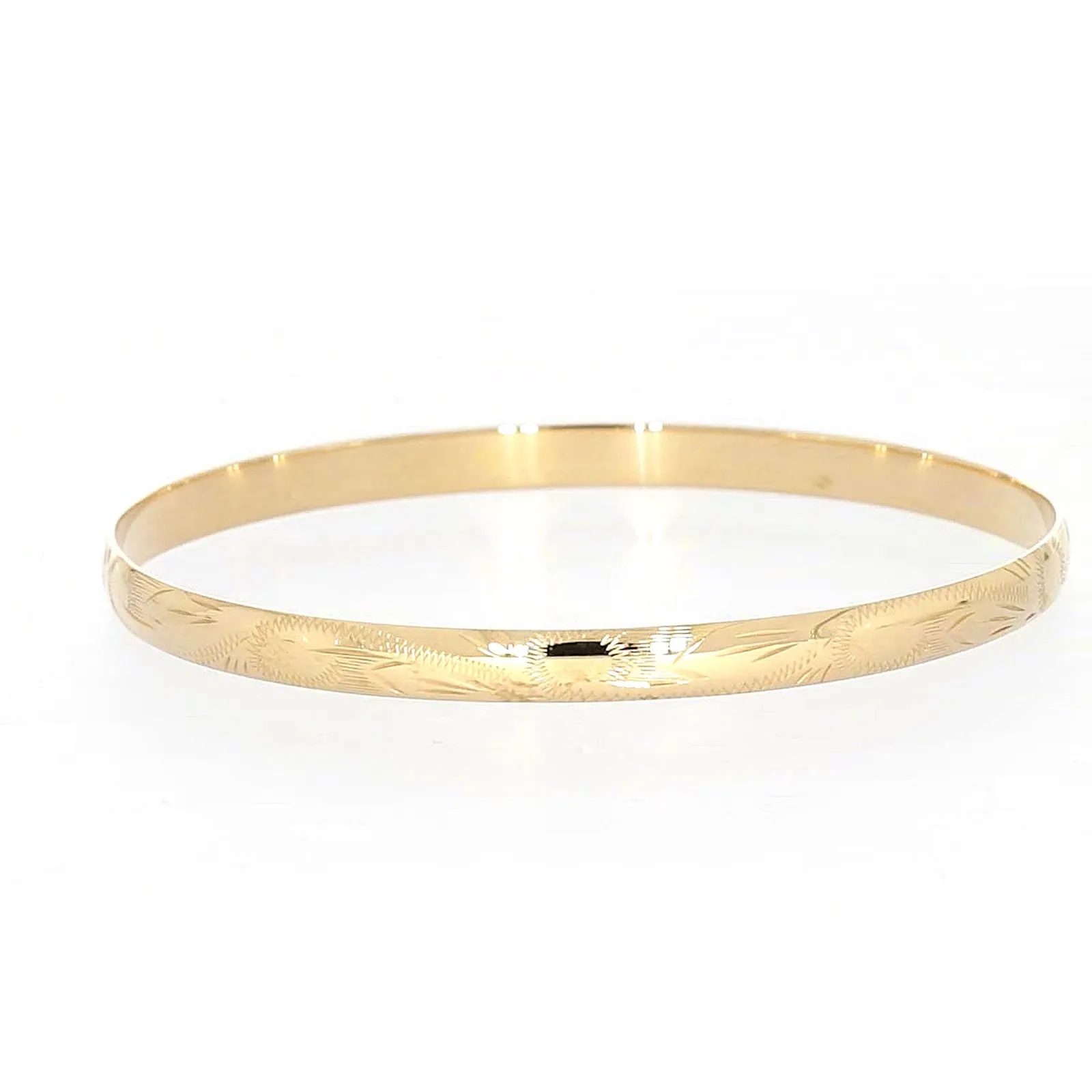 9ct Yellow Gold 65x5mm Solid Bangle