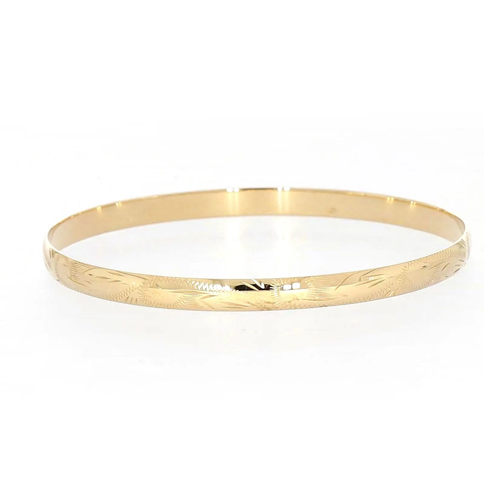 9ct Yellow Gold 65x5mm Solid Bangle