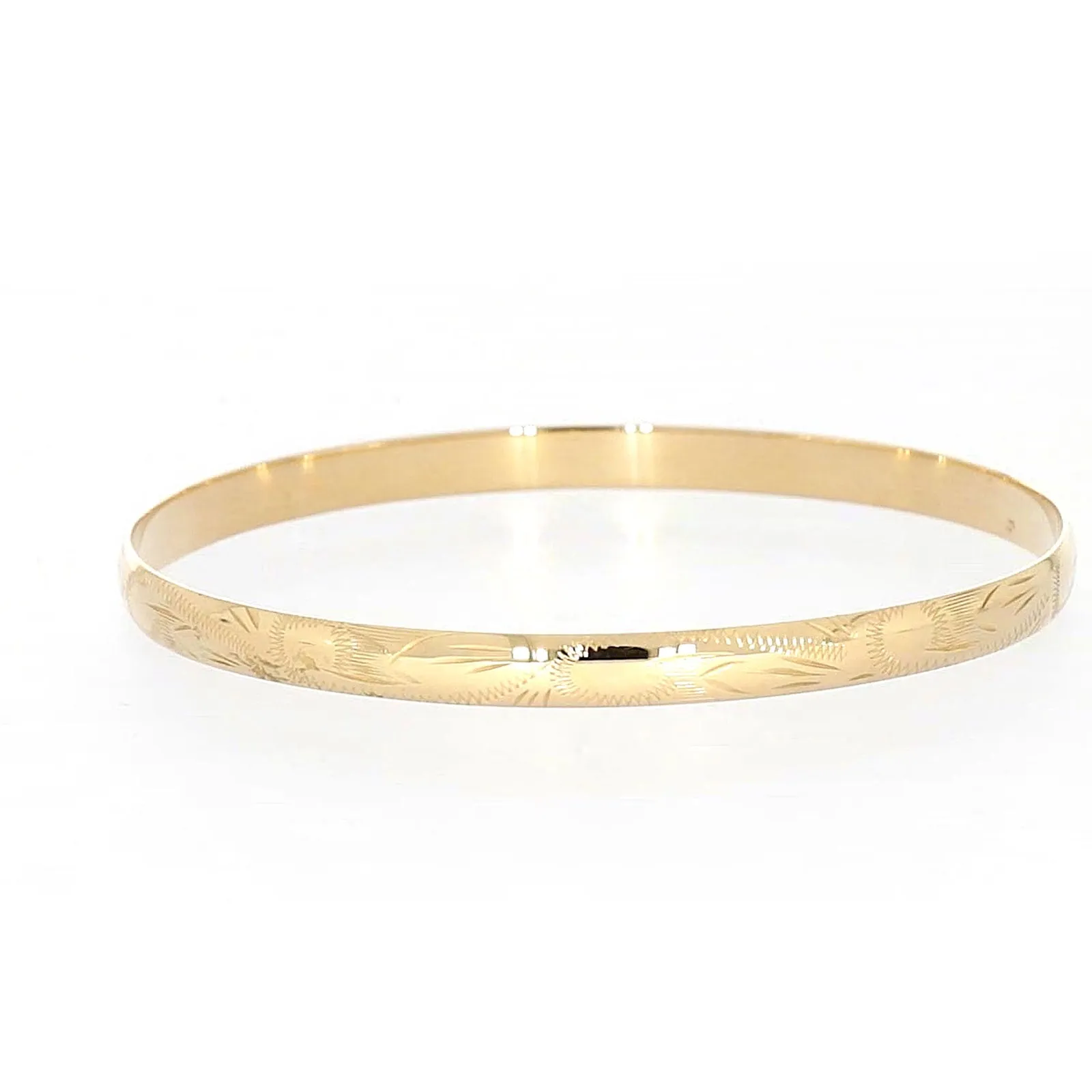 9ct Yellow Gold 65x5mm Solid Bangle