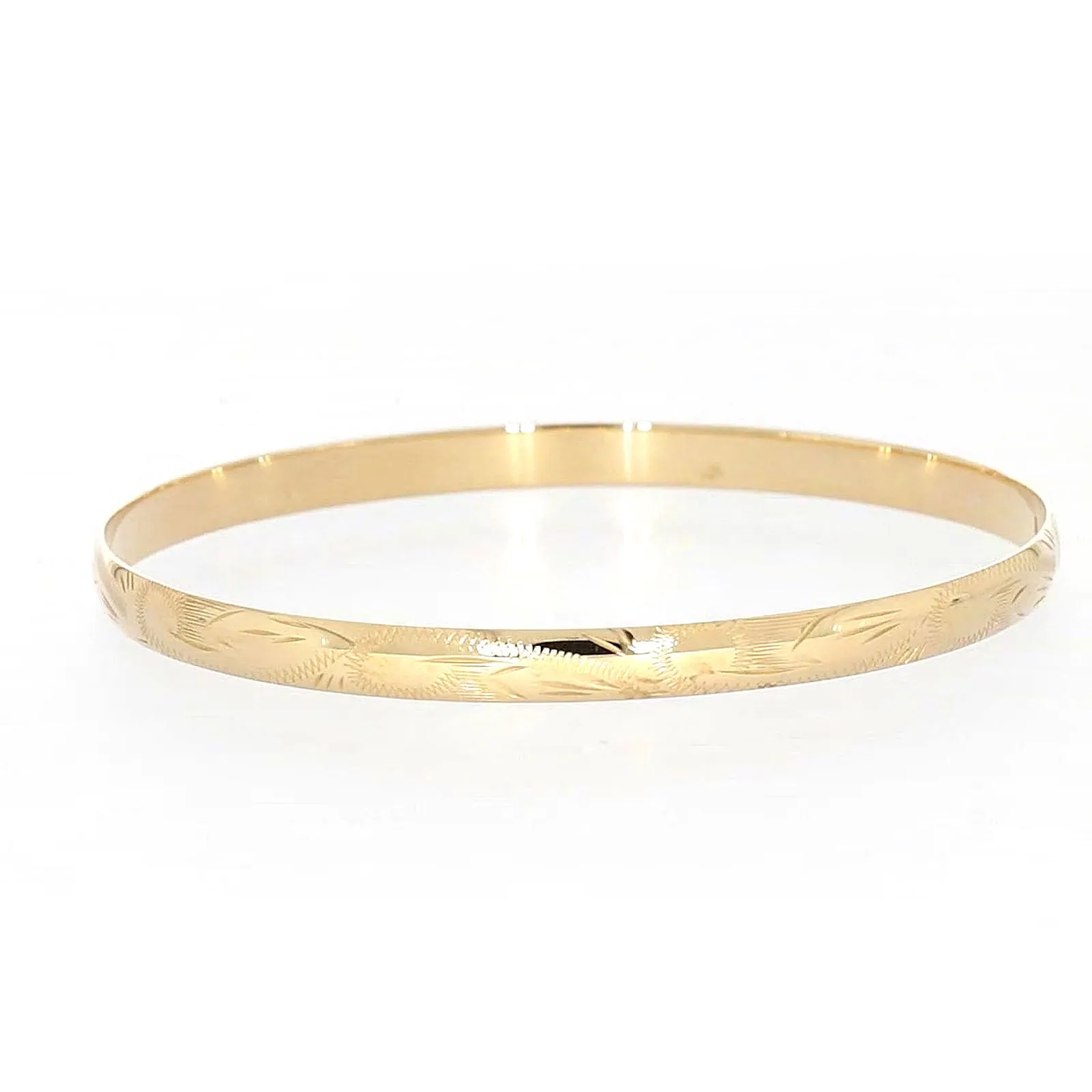 9ct Yellow Gold 65x5mm Solid Bangle