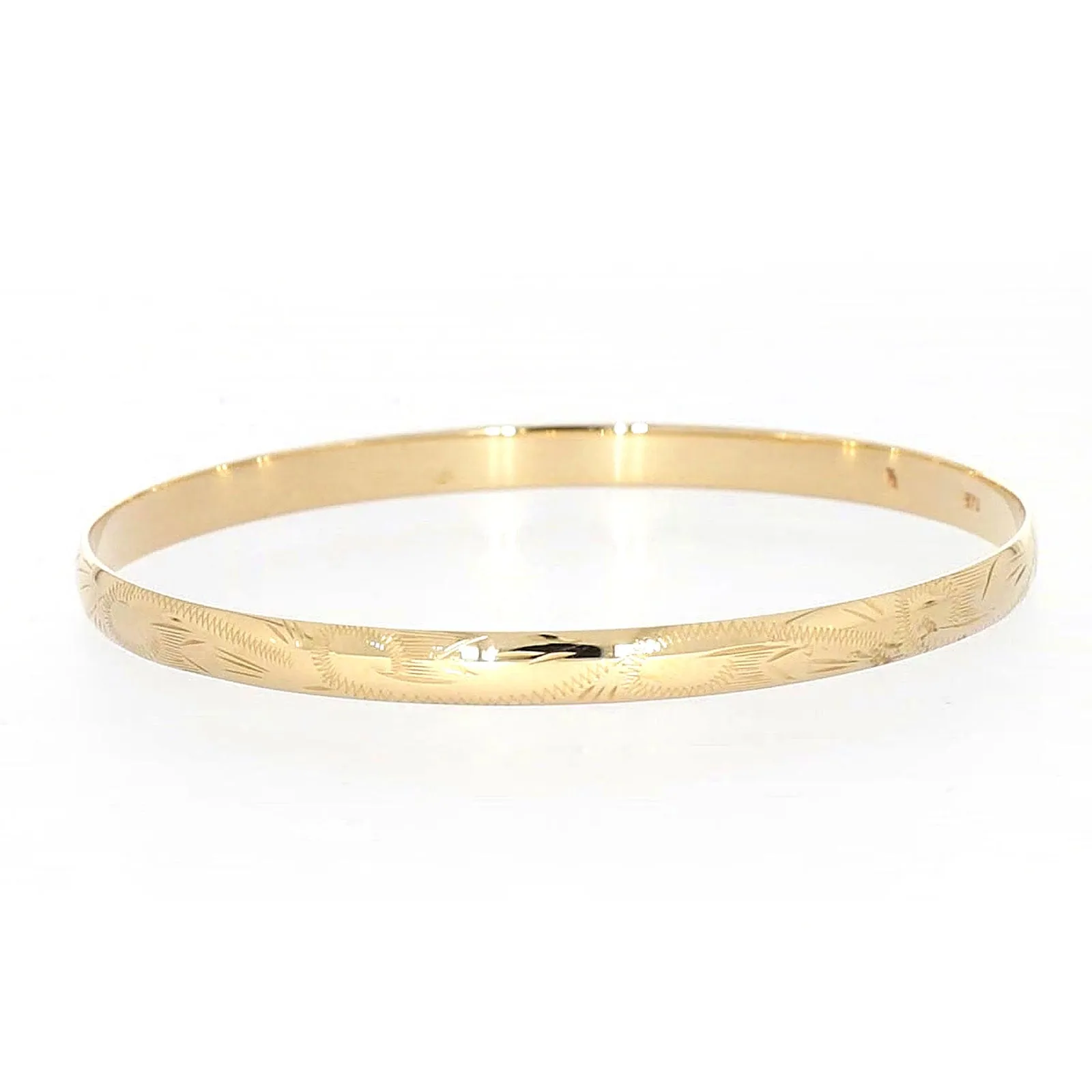 9ct Yellow Gold 65x5mm Solid Bangle