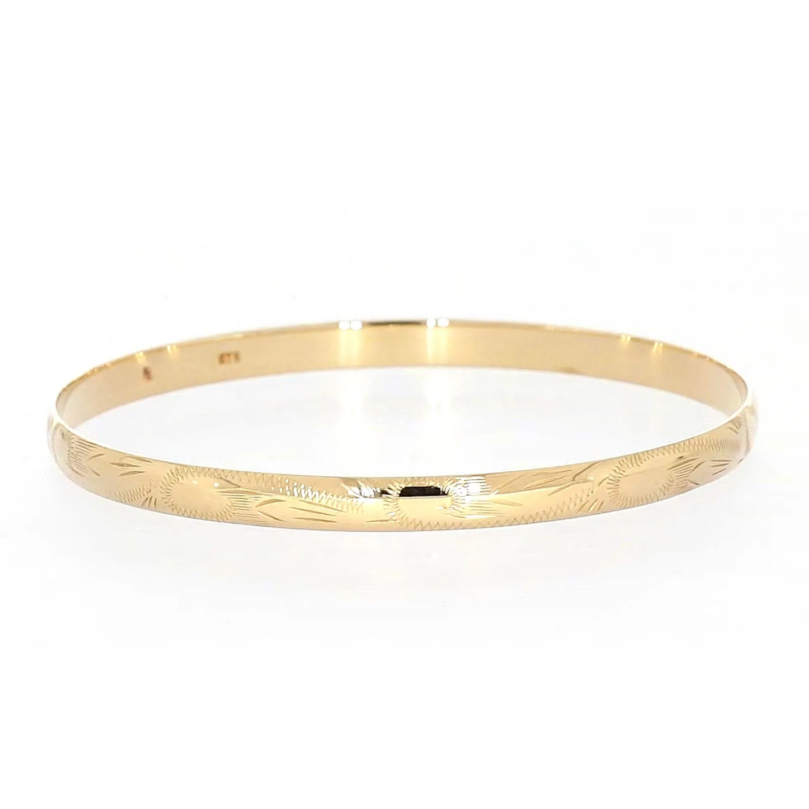 9ct Yellow Gold 65x5mm Solid Bangle