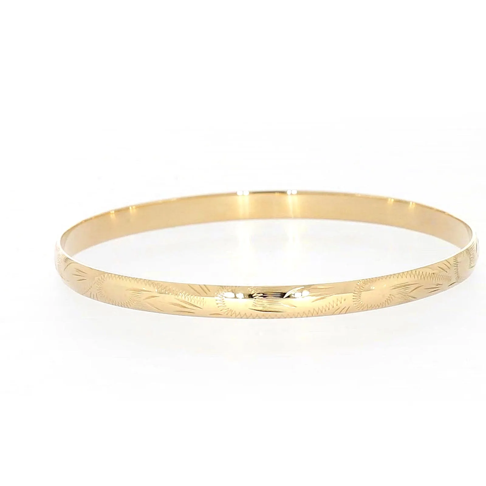 9ct Yellow Gold 65x5mm Solid Bangle