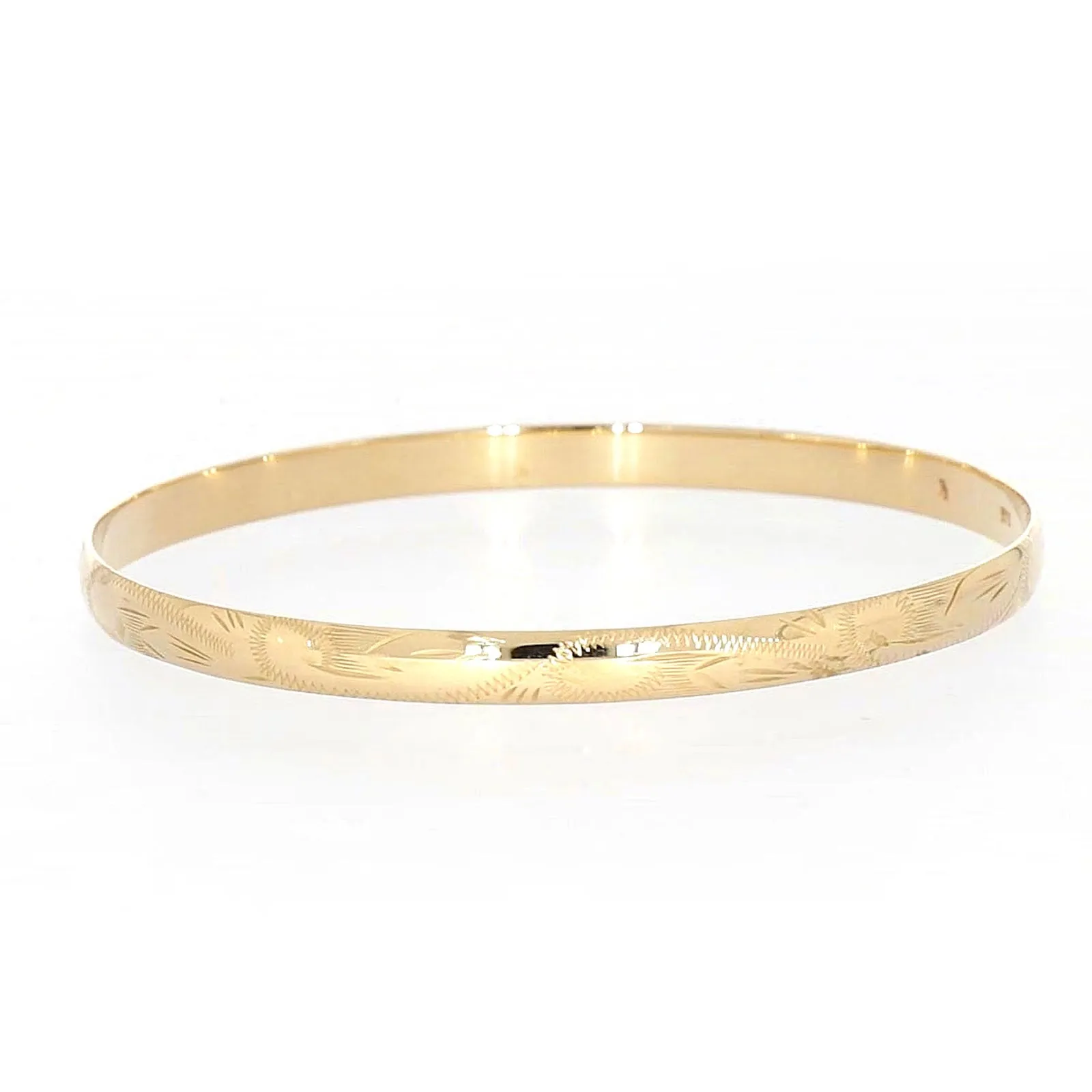 9ct Yellow Gold 65x5mm Solid Bangle