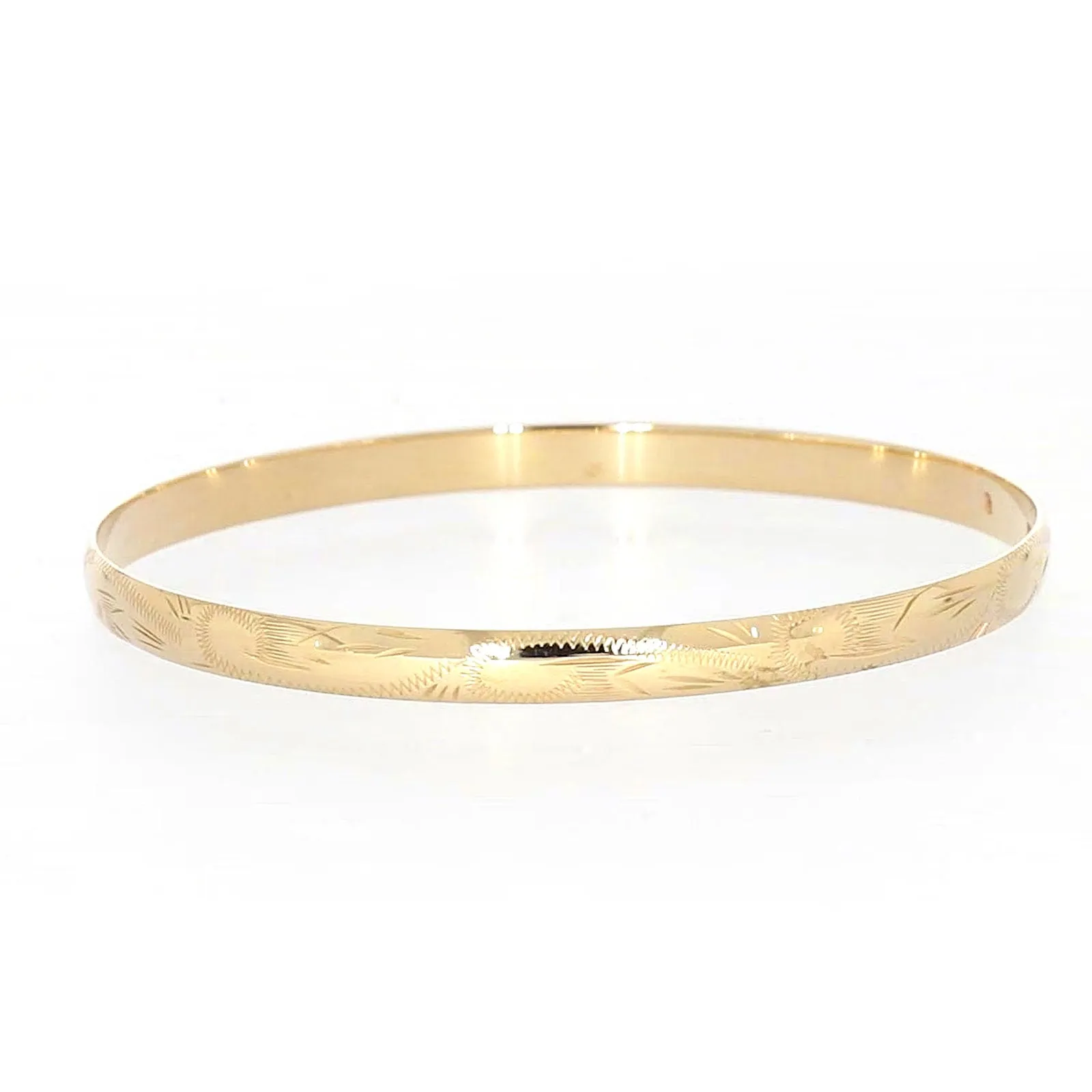 9ct Yellow Gold 65x5mm Solid Bangle