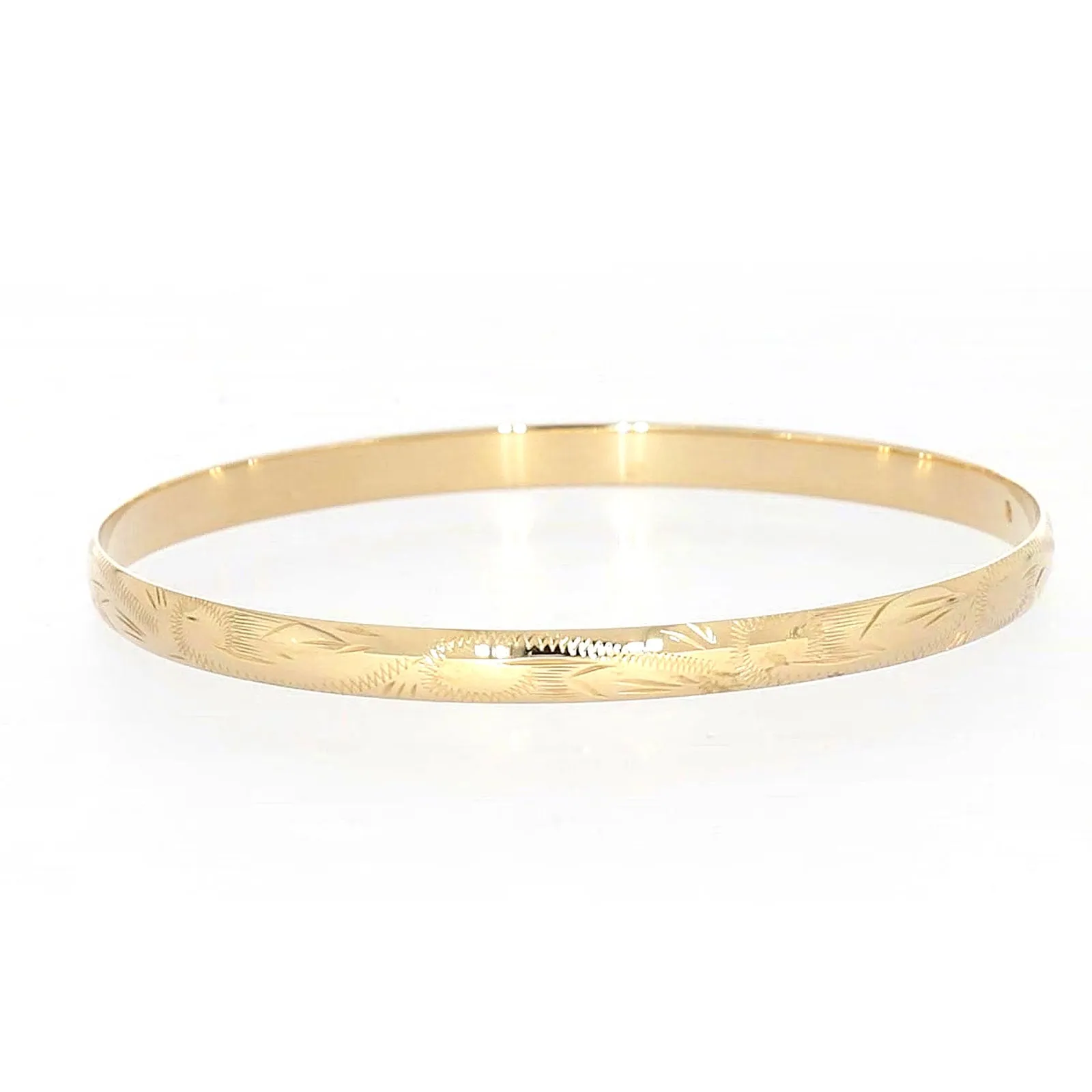 9ct Yellow Gold 65x5mm Solid Bangle