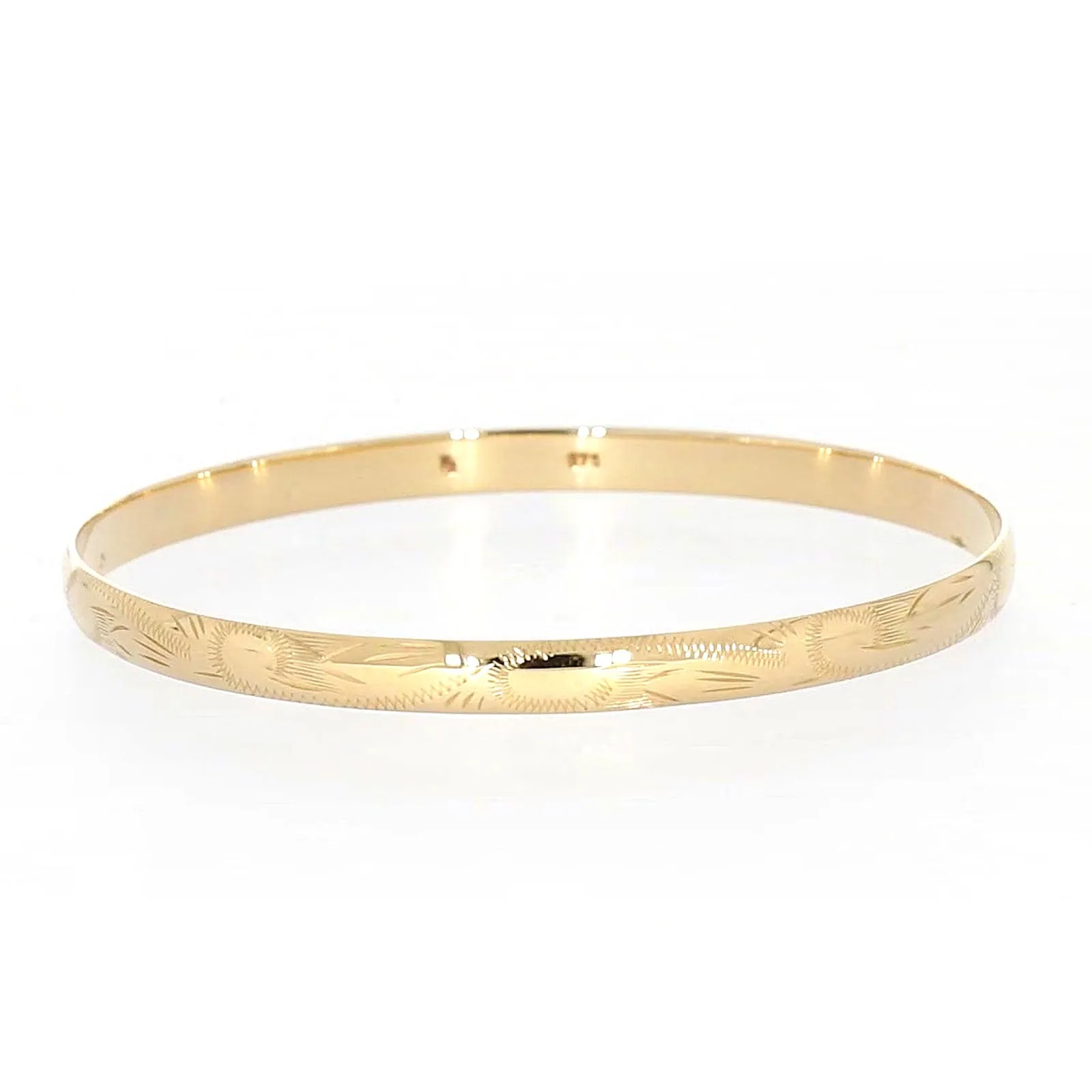 9ct Yellow Gold 65x5mm Solid Bangle