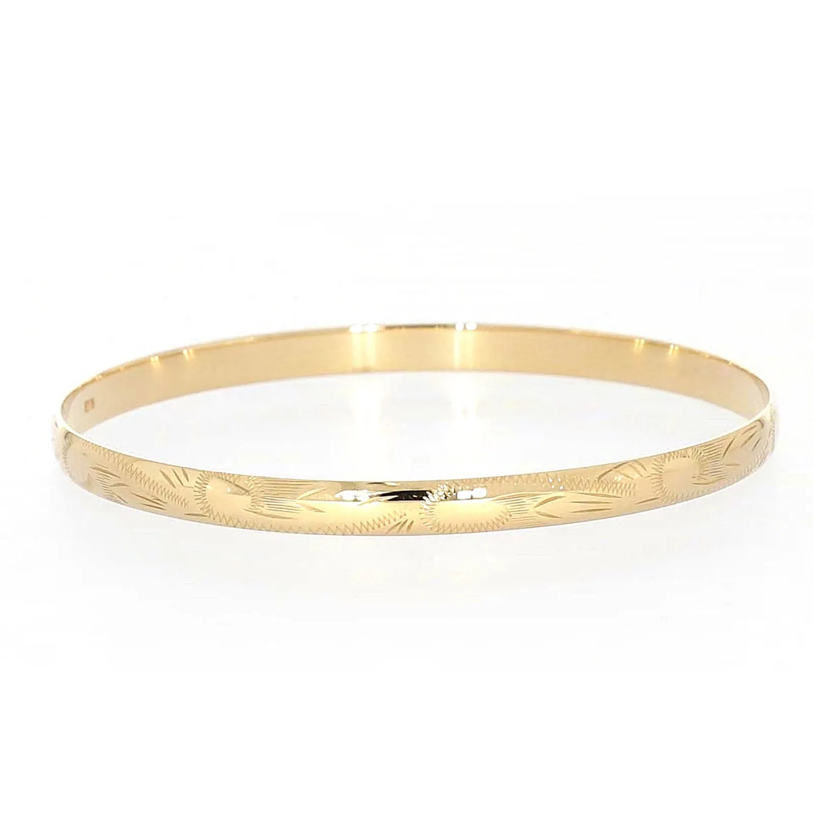 9ct Yellow Gold 65x5mm Solid Bangle