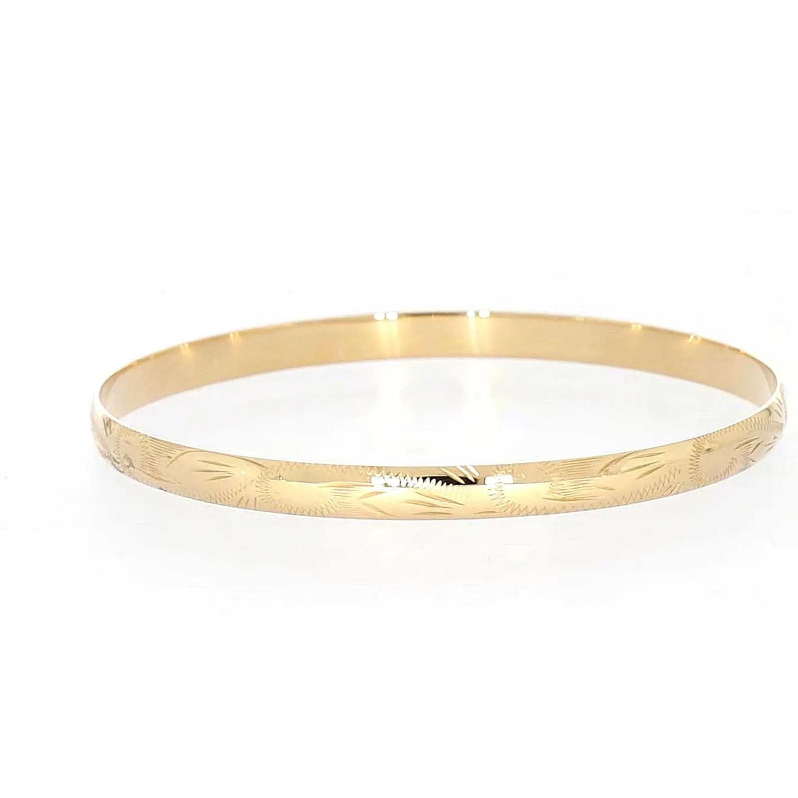 9ct Yellow Gold 65x5mm Solid Bangle