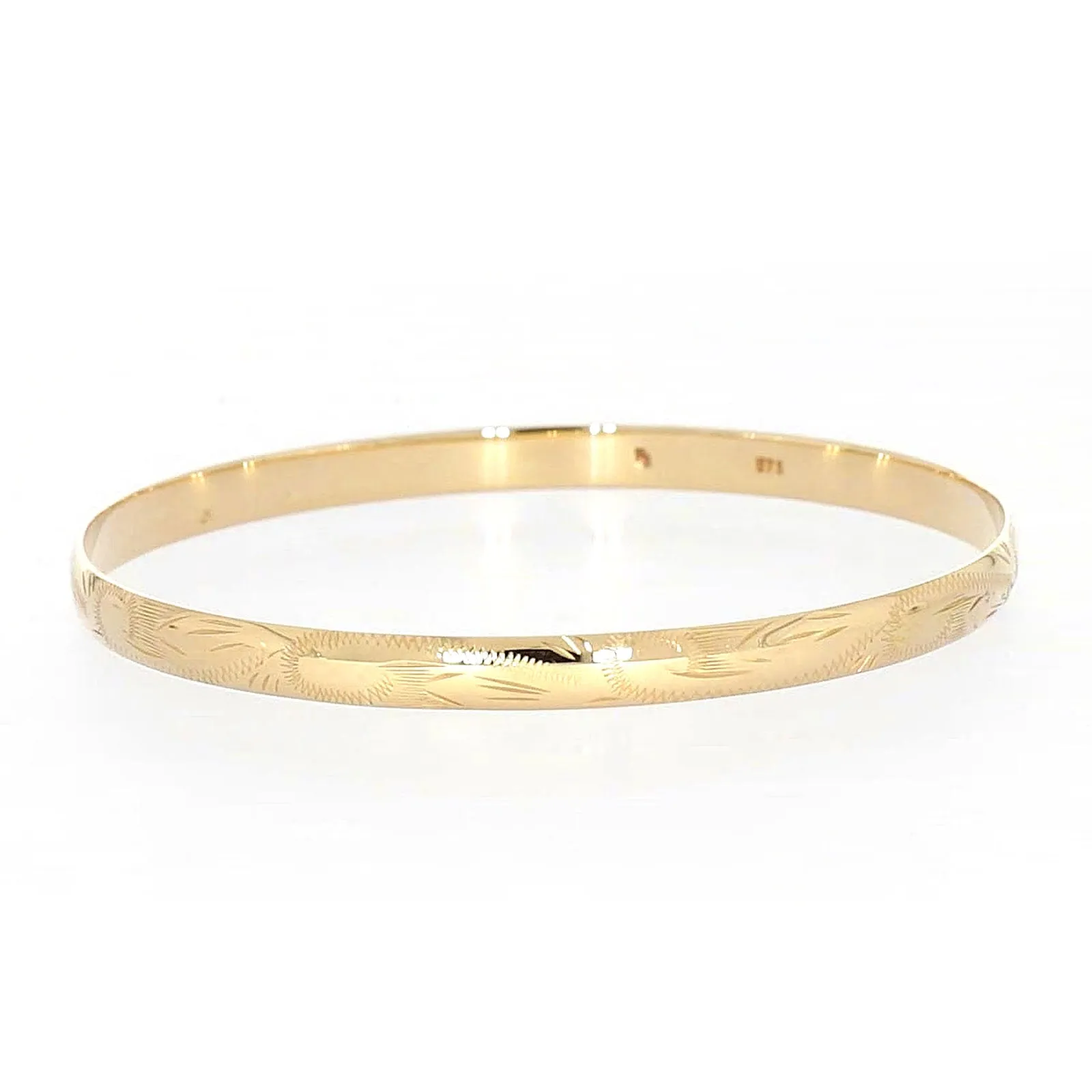 9ct Yellow Gold 65x5mm Solid Bangle