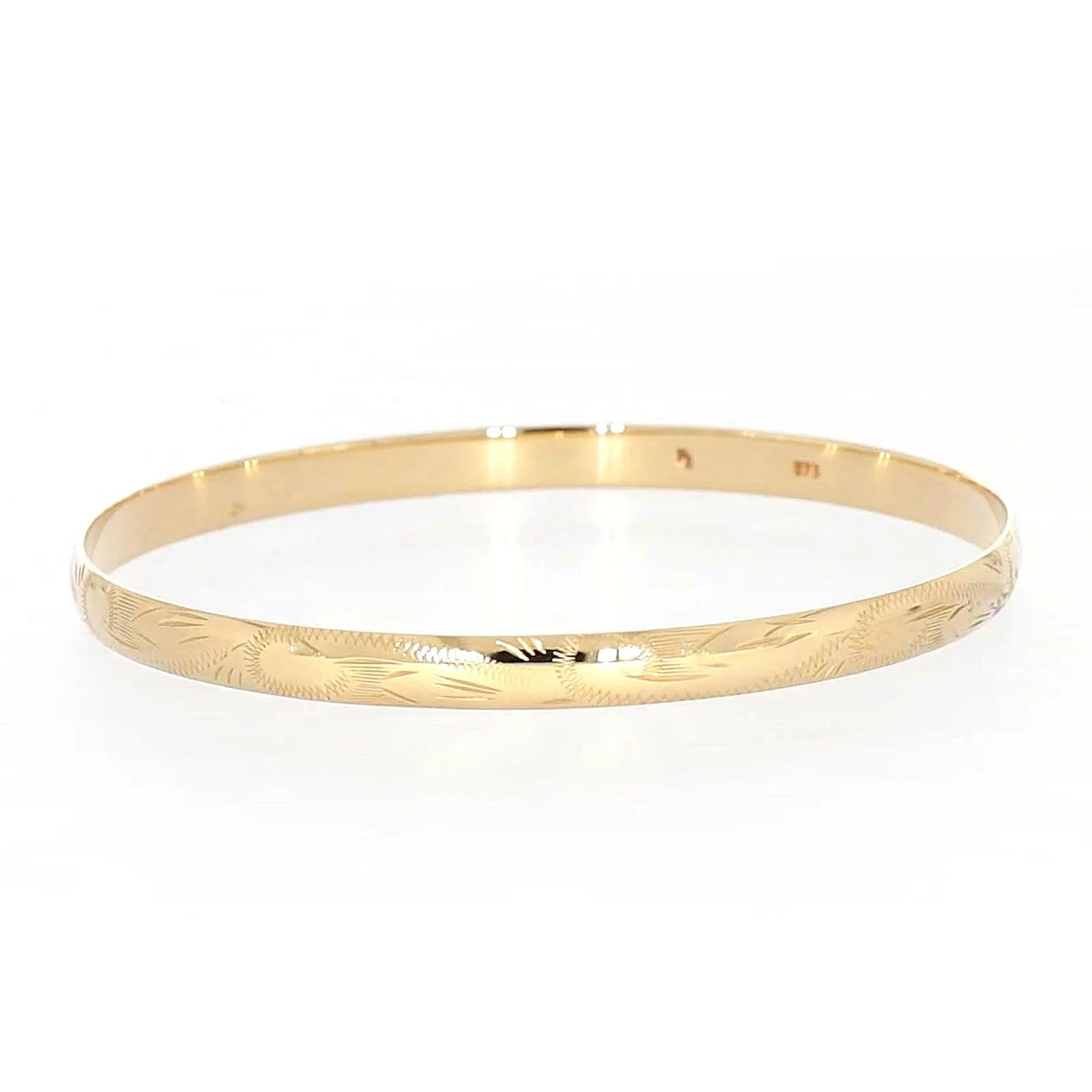 9ct Yellow Gold 65x5mm Solid Bangle