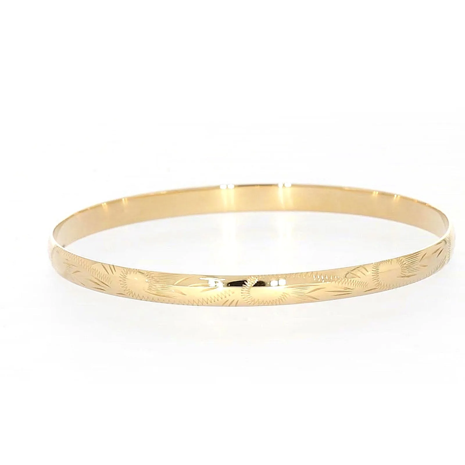 9ct Yellow Gold 65x5mm Solid Bangle