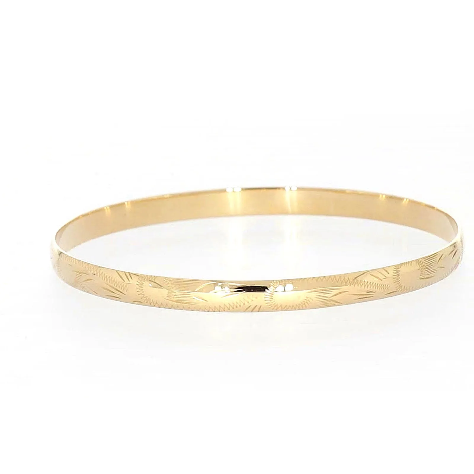 9ct Yellow Gold 65x5mm Solid Bangle