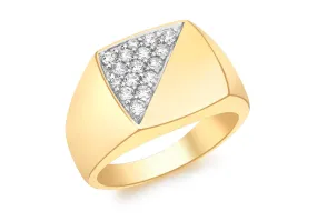 9ct Yellow Gold CZ Signet Ring