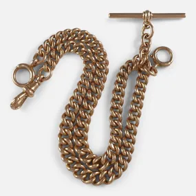 9ct Yellow Gold Double Albert Watch Chain - 51.8 grams