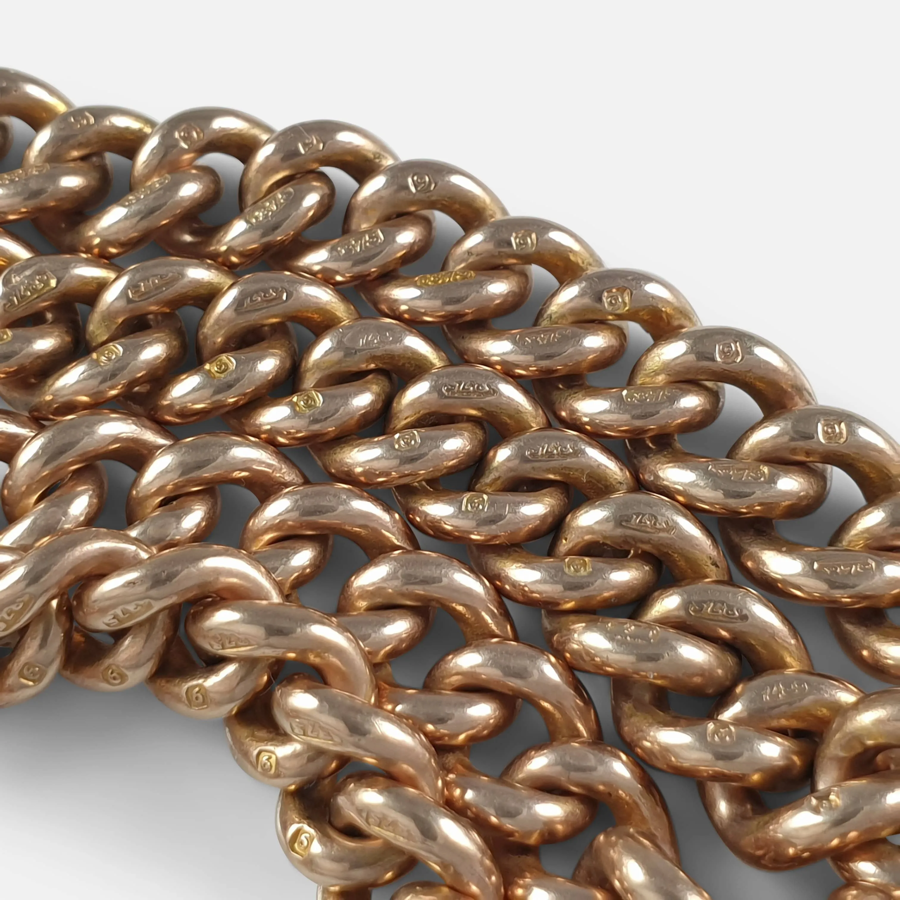 9ct Yellow Gold Double Albert Watch Chain - 51.8 grams