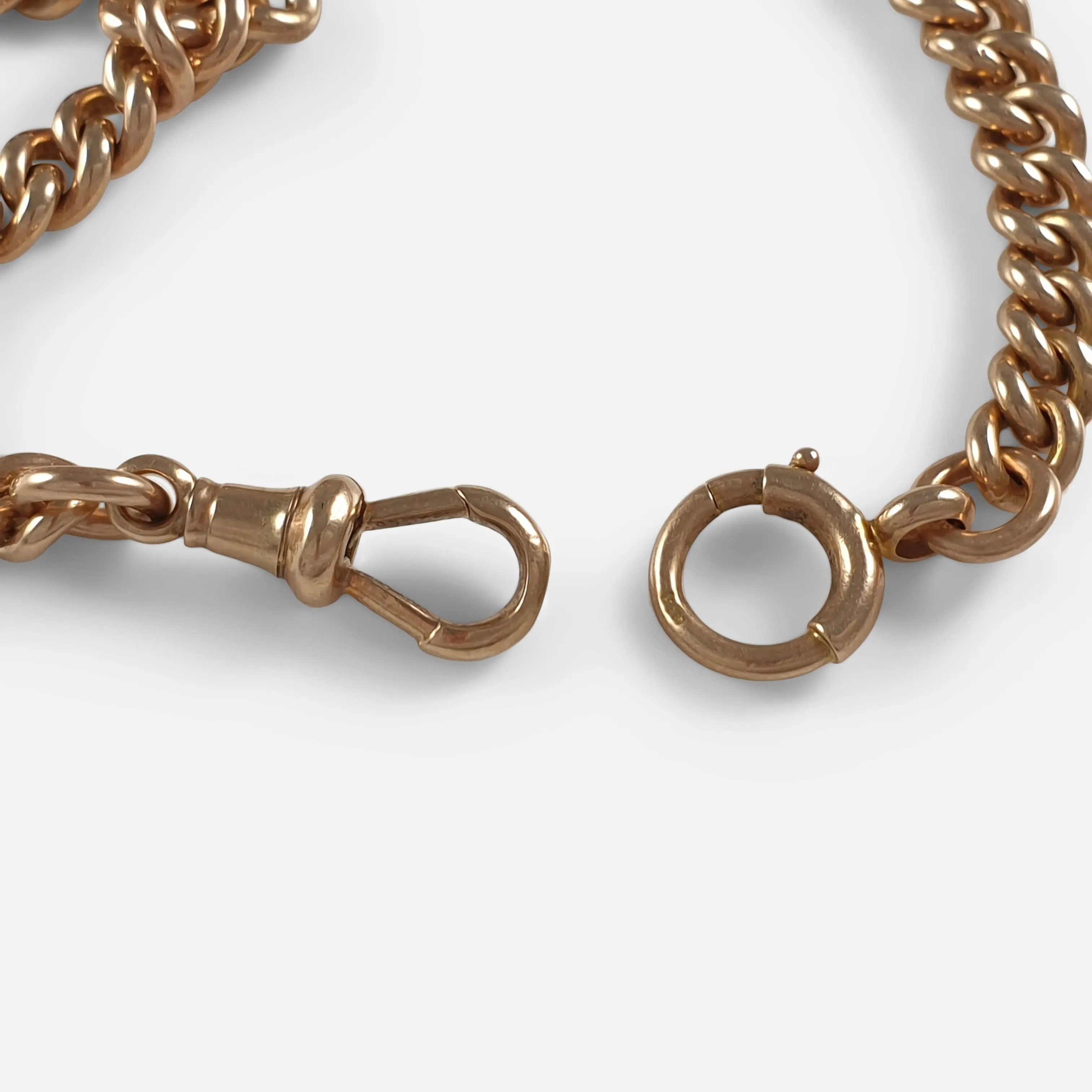 9ct Yellow Gold Double Albert Watch Chain - 51.8 grams