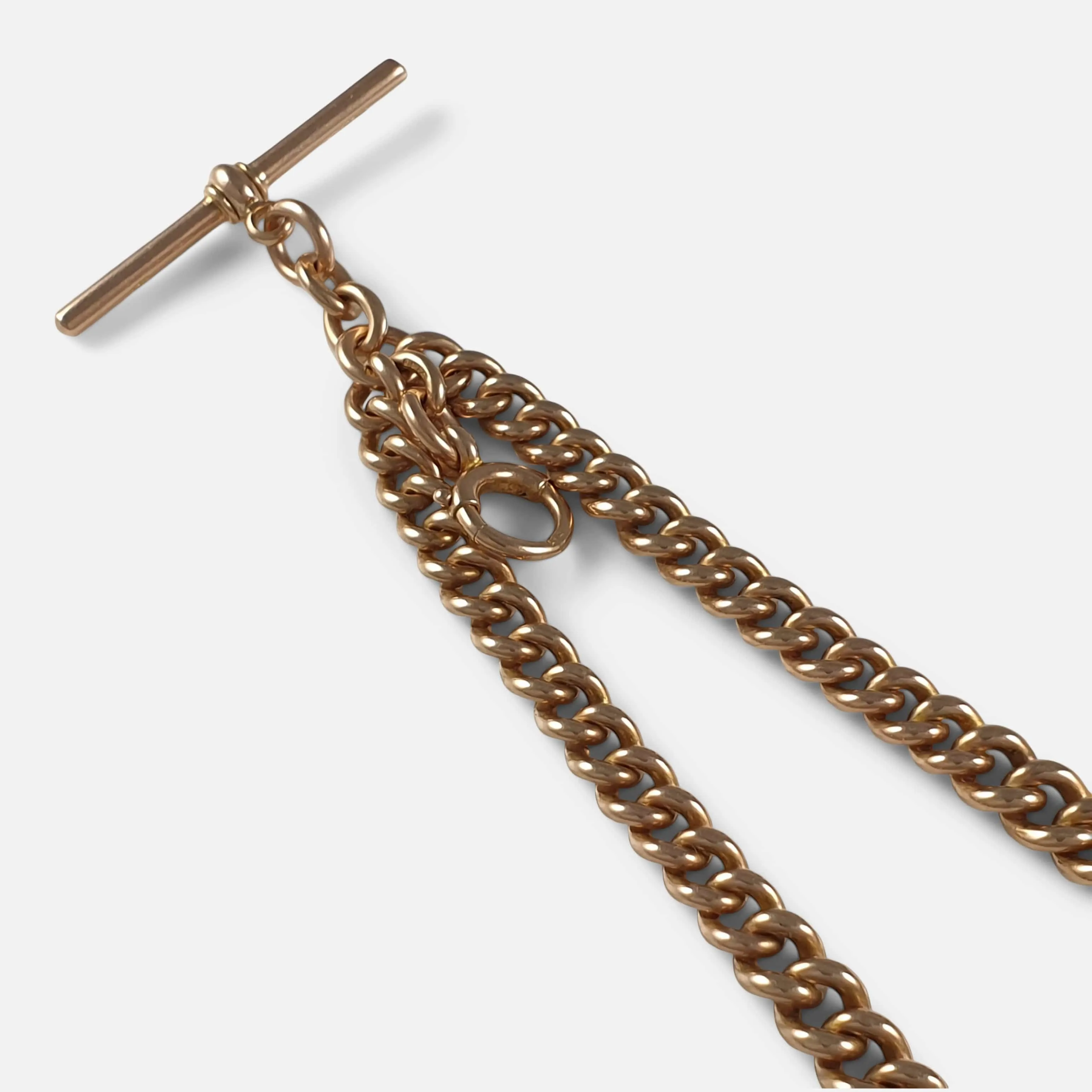 9ct Yellow Gold Double Albert Watch Chain - 51.8 grams