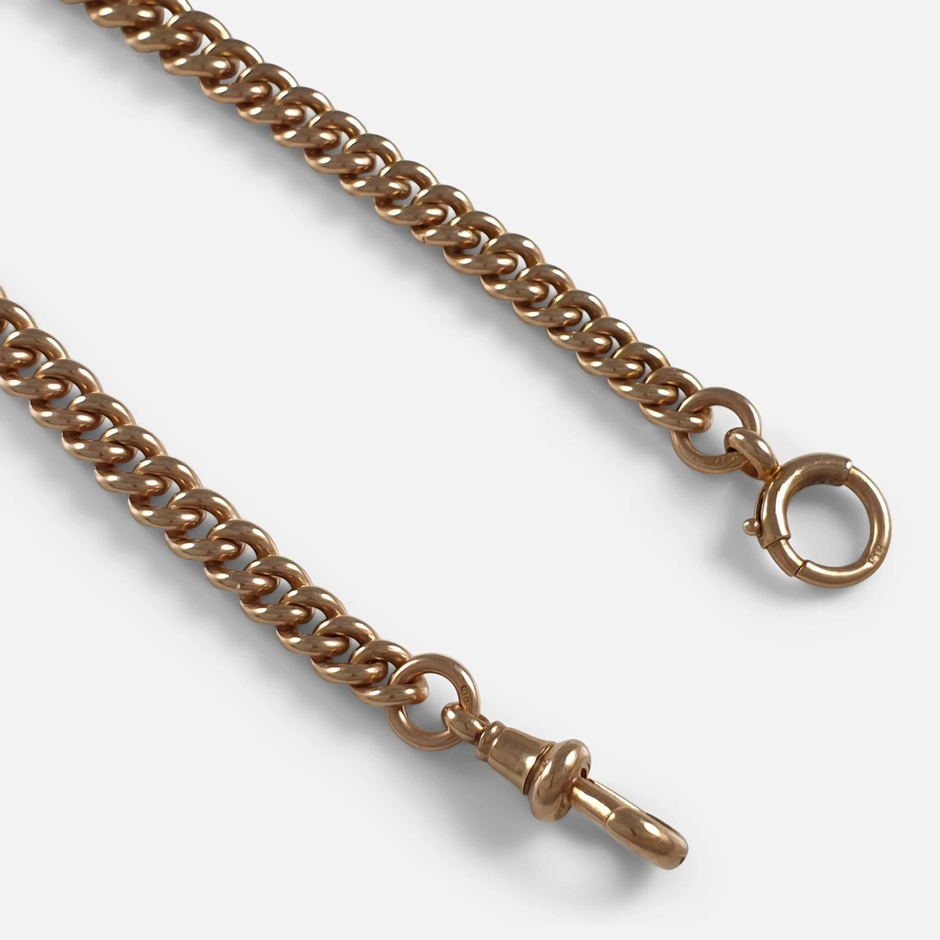 9ct Yellow Gold Double Albert Watch Chain - 51.8 grams