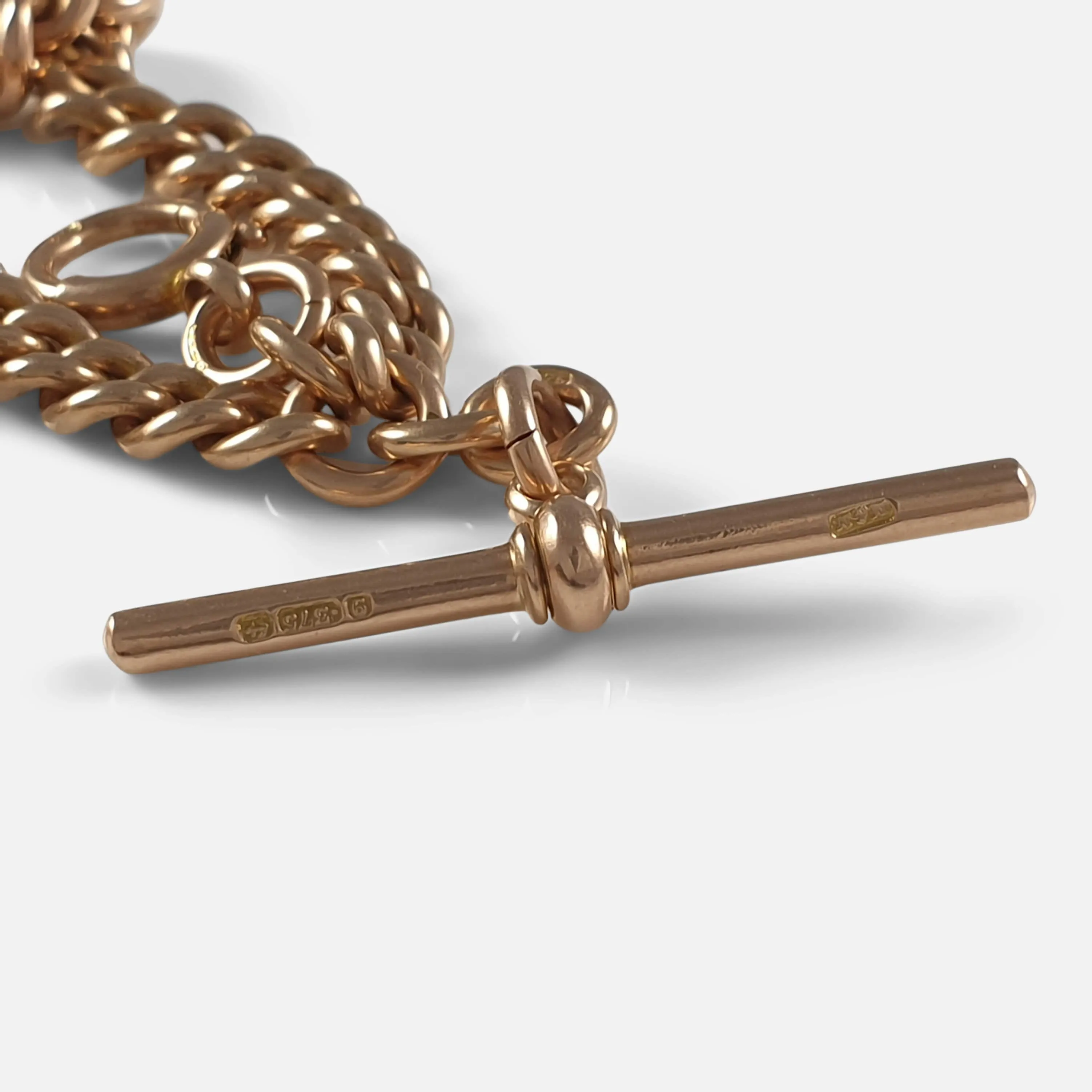 9ct Yellow Gold Double Albert Watch Chain - 51.8 grams