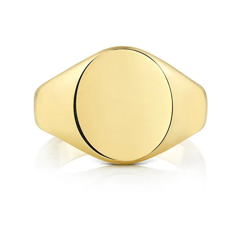 9ct Yellow Gold Heavy 16 x 13 Signet Ring