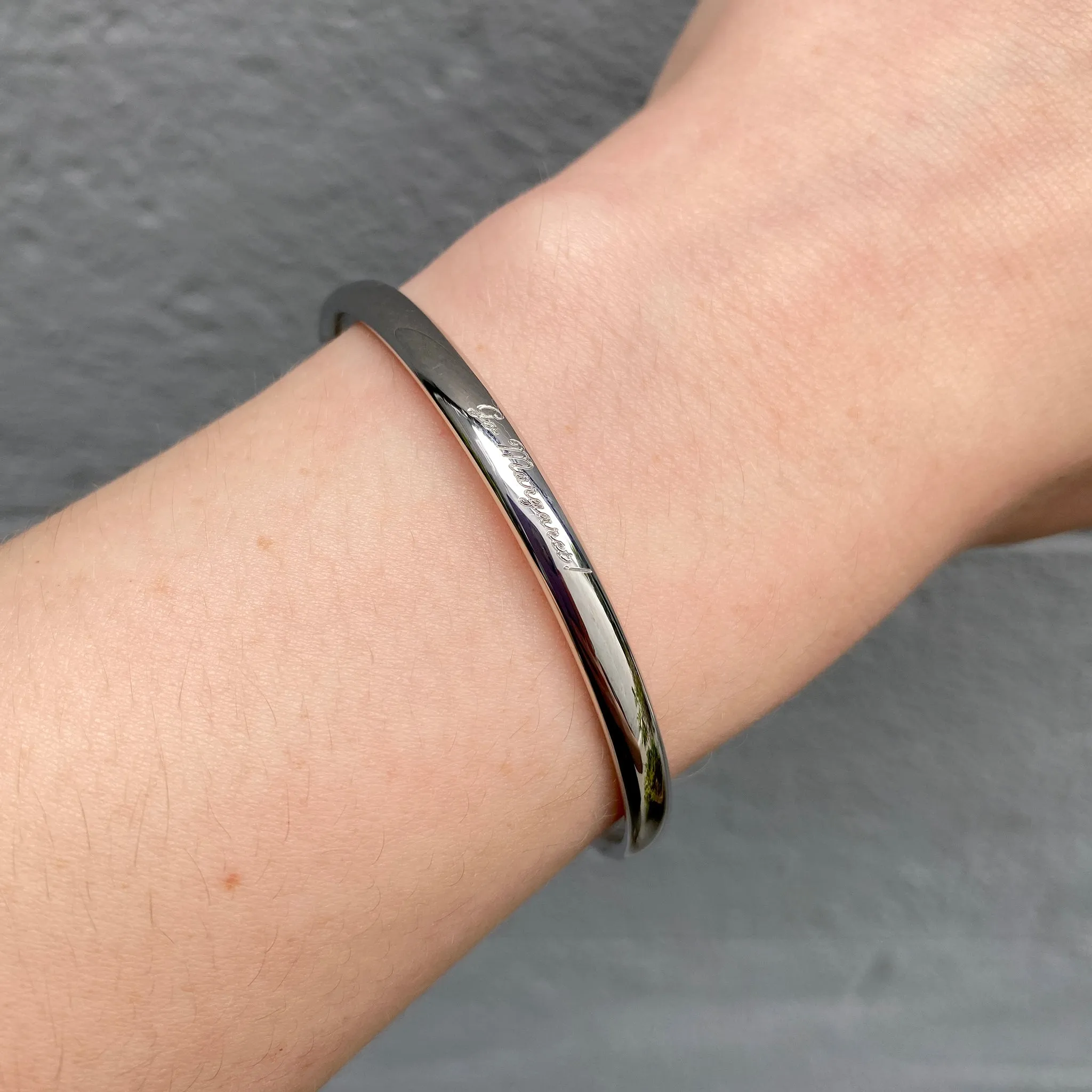 Adult Sterling Silver Plain 5mm Bangle