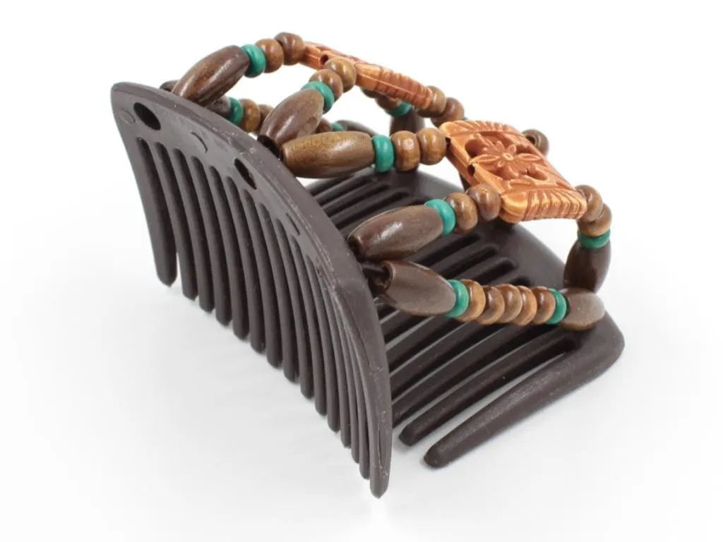African Butterfly Chameleon Hair Comb - Dupla Brown 56