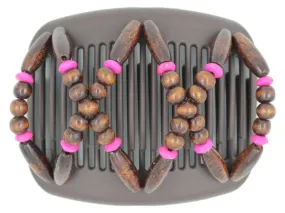 African Butterfly Hair Comb - Beada Brown 166