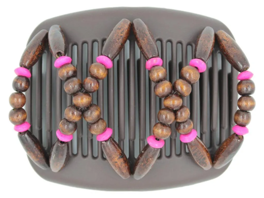 African Butterfly Hair Comb - Beada Brown 166