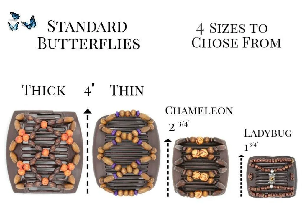 African Butterfly Hair Comb - Dalena Turquoise 10