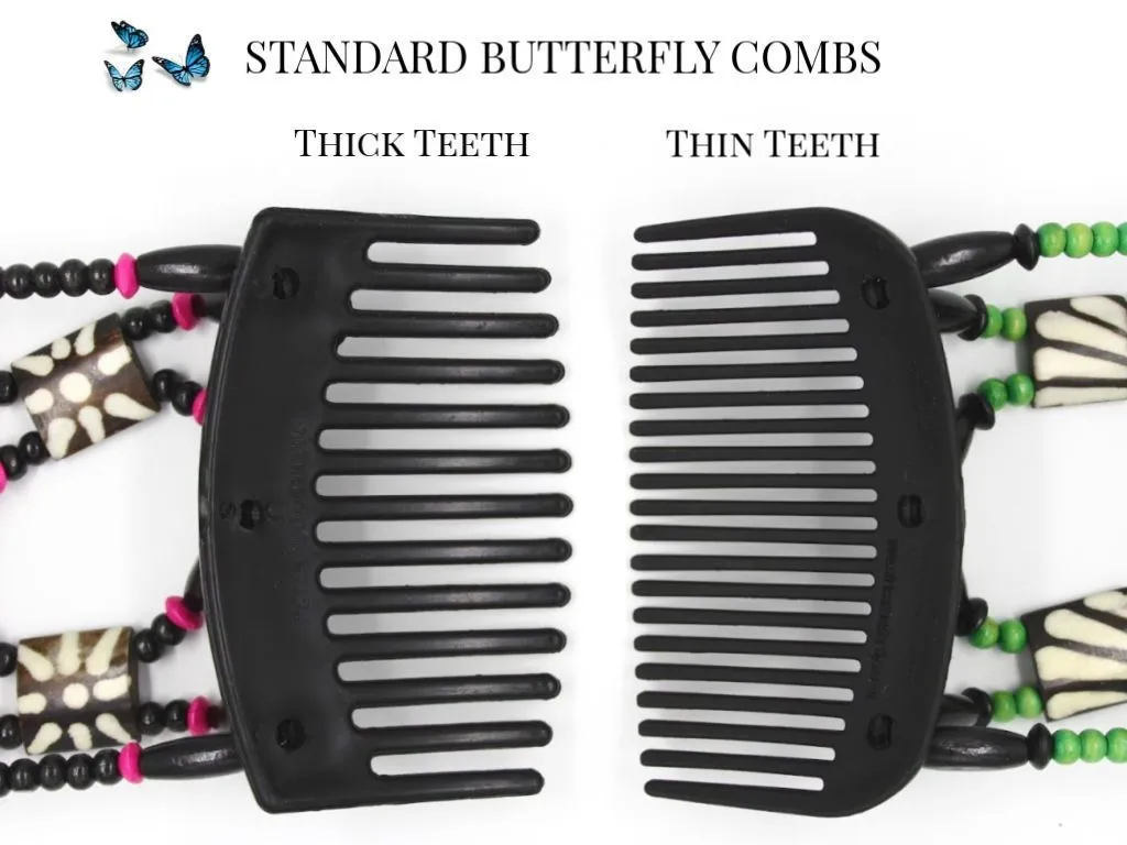 African Butterfly Hair Comb - Dalena Turquoise 10