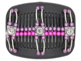 African Butterfly Hair Comb - Flowers Black 34