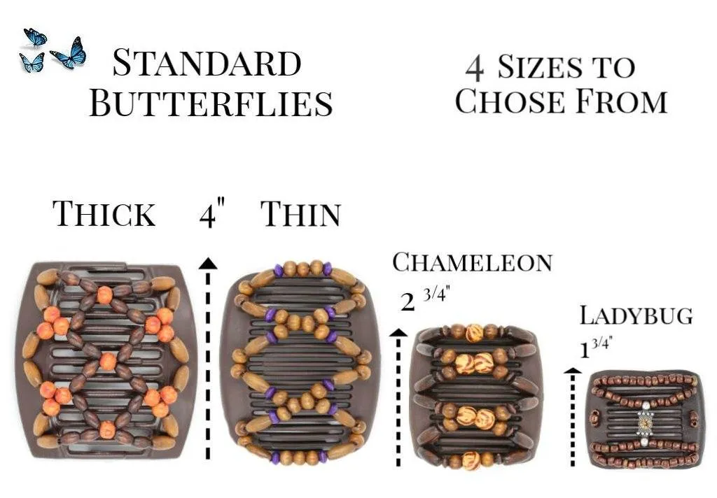 African Butterfly Hair Comb - Flowers Blonde 35