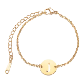 Alphabet Bracelet Gold Plated - Letter J