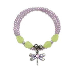 Anne Koplik Dragonfly Sky Charm Wrapsody Wrap-a-Round Bracelet in Lavender & Mint Green