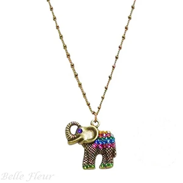 Anne Koplik Lucky Elephant Pendant Necklace
