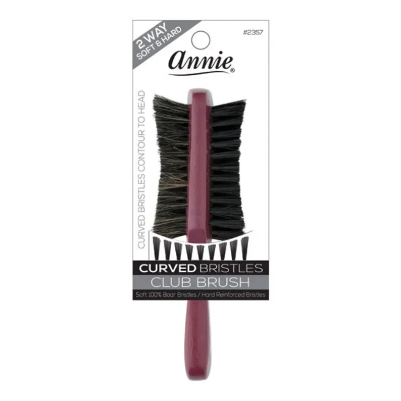 ANNIE 2ways Club Curved Bristle Brush Hard and Soft [ASSORTED COLOR] #02357