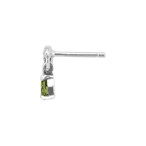 Art Nouveau Stil Peridot & Markasit Birnenförmige Tropfen Ohrstecker in 925 Sterling Silber