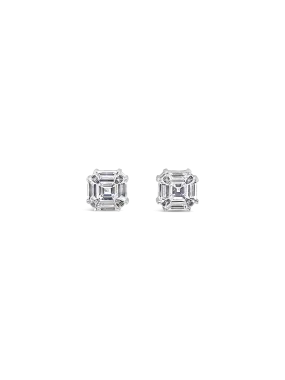 Asscher cut Diamond Stud Earrings