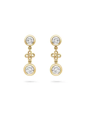 Beach Yellow Gold Detachable Diamond Drop Earrings