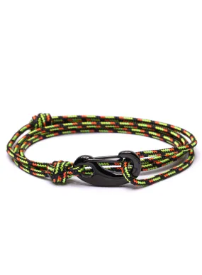 Black & Orange Tactical Cord Bracelet for Men (Black Clasp)
