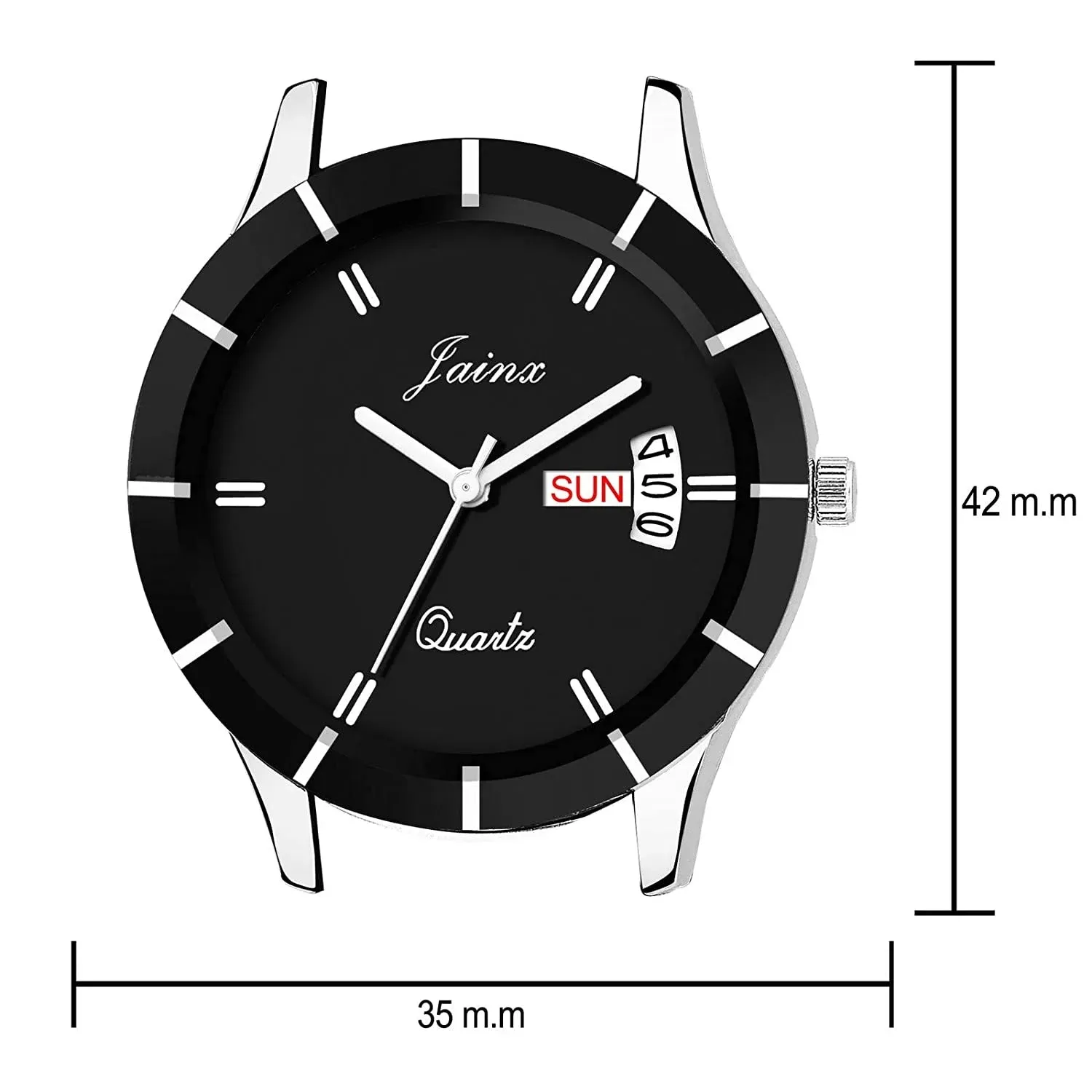 BLACK Dial Day & Date Function Steel Chain Analog Watch - For Women JW615