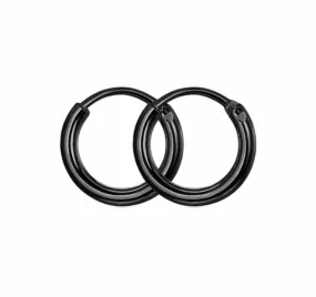 Black Huggie Hoop Earrings