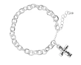 Blessed, Hope, Faith, and Love Cross Chunky Charm Bracelet